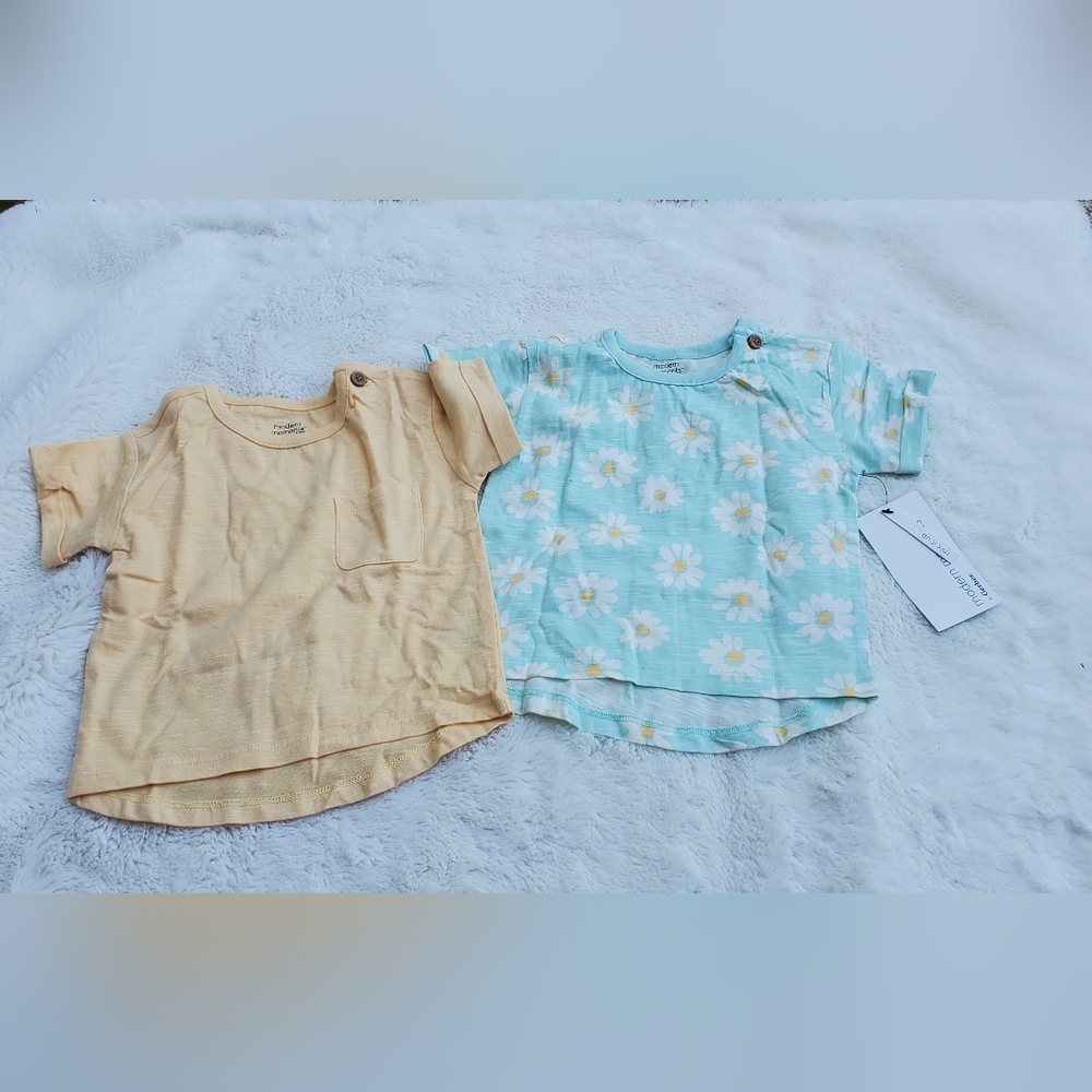 Kids' Yellow and Blue Floral T-Shirts Size 18m